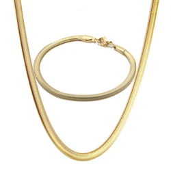 Silver Stainless Steel Small Link Chain Necklace & Bracelet Set - Fashion Jewelry Gift - 65cm and 21cm (Gold Color)