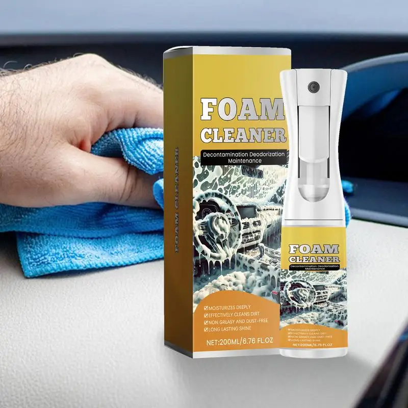 Multifunctional Foam Cleaner 200ml Foam Cleaning Spray Car Cleaner Seat Steering Wheel Powerful Decontamination Car Supplies