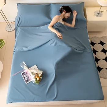 Light Sleeping Bag Liner Cotton Sheet For Camping Travel Summer Portable Anit-Dirty Sleeping Bag For Hotel Outdoor