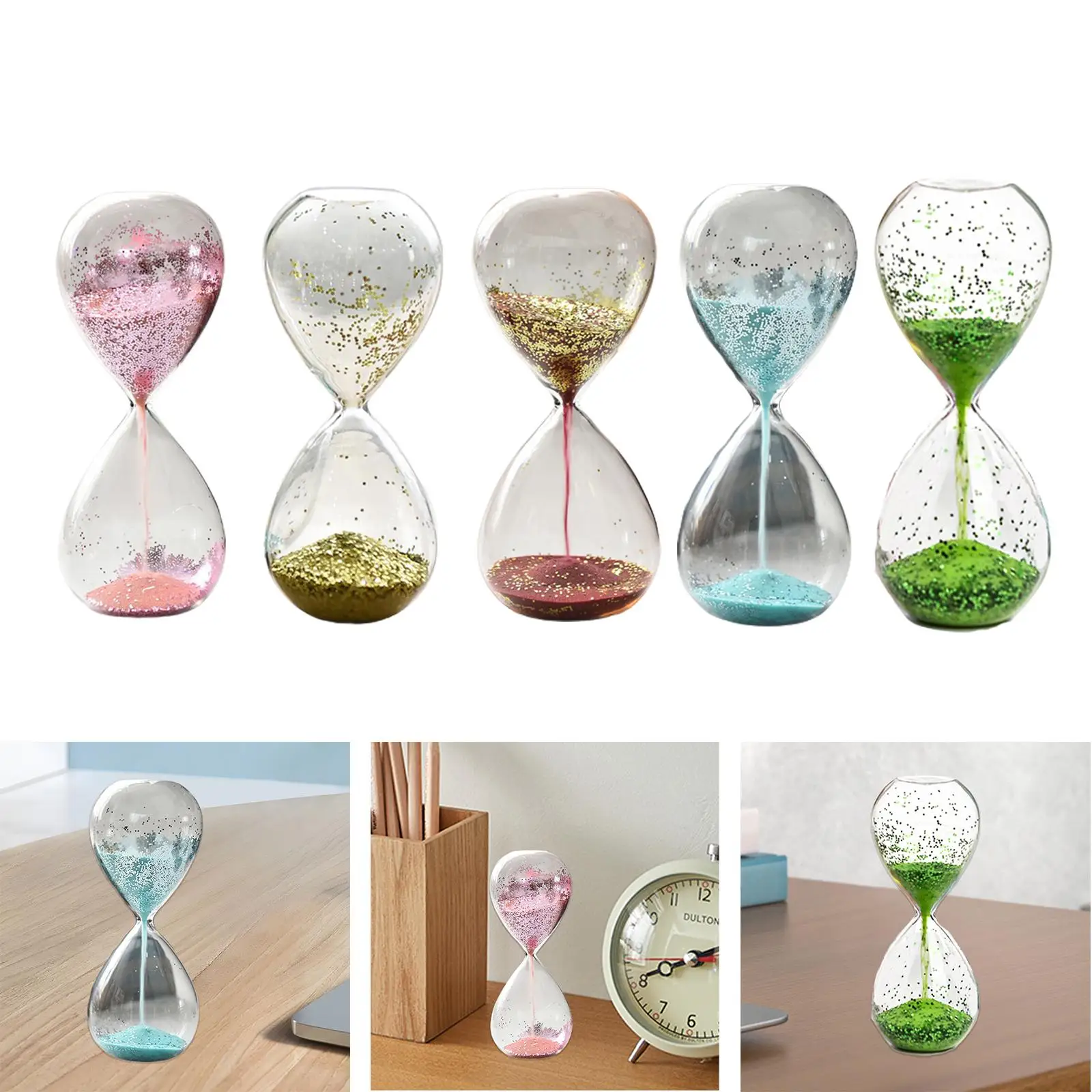 Sand Timer Sandglass Home Yoga Timer Glitter Glass Sand Clock for Bedroom Living Room Faimly Holiday Gift Kids for sand timer