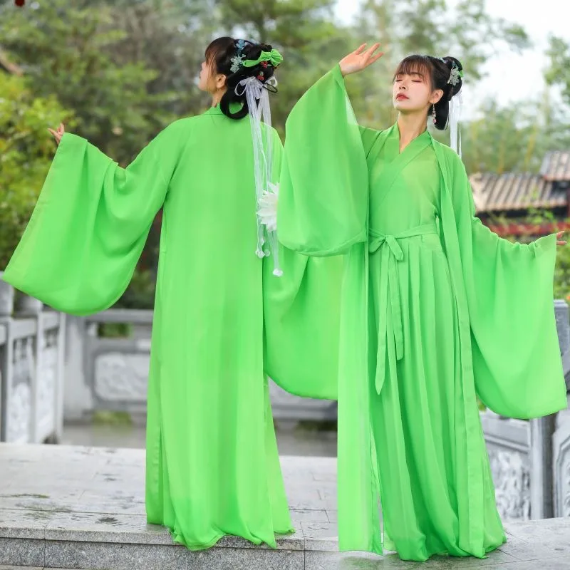 

Женское семейное платье Hanfu с перекрестным воротником и широкими рукавами, сказочное платье принцессы для народного танца, наряд большого размера 2XL