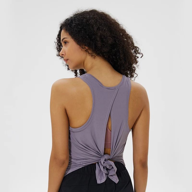 Women Yoga Top Sports Shirt Yoga Tank Top Loose Shirt Ladies Workout Tops