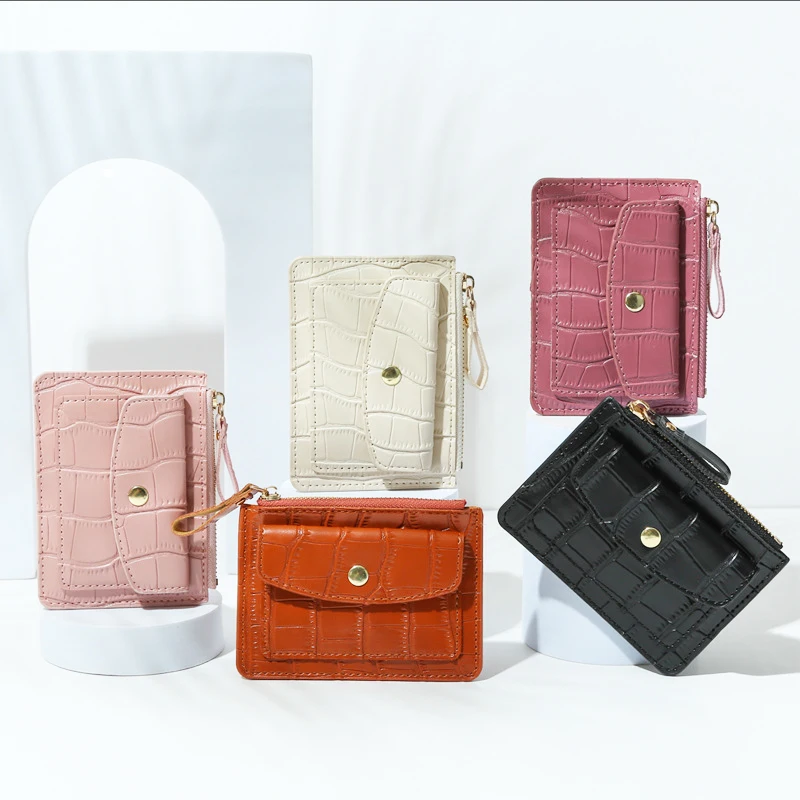 Fashion PU Leather Women Wallet Zipper Pocket Coin Purse Pouch Clutch Bag Multi-card ID Credit Card Badge Holder Mini Purse