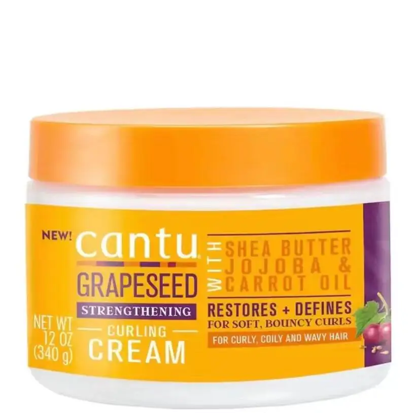 Original NEW Cantu GRAPESEED STRENGTHENING CURING CREAM RESTORES DEFINES 12OZ 340ml