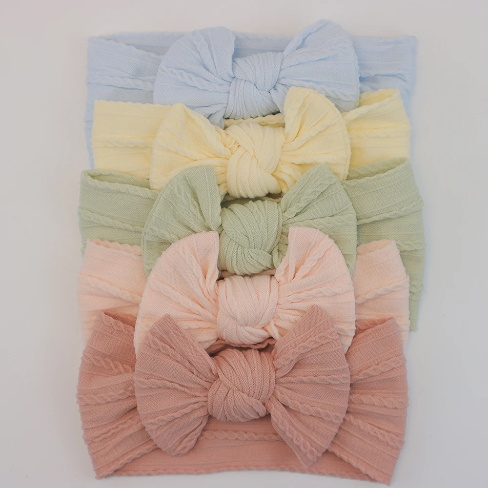 5er-Set Baby-Mädchen-Stirnbänder, Baby-Schleifenstirnbänder, Neugeborenen-Geschenk, elastische Haarbänder, Kinder-Turban, Baby-Haar-Accessoires – Detail 13