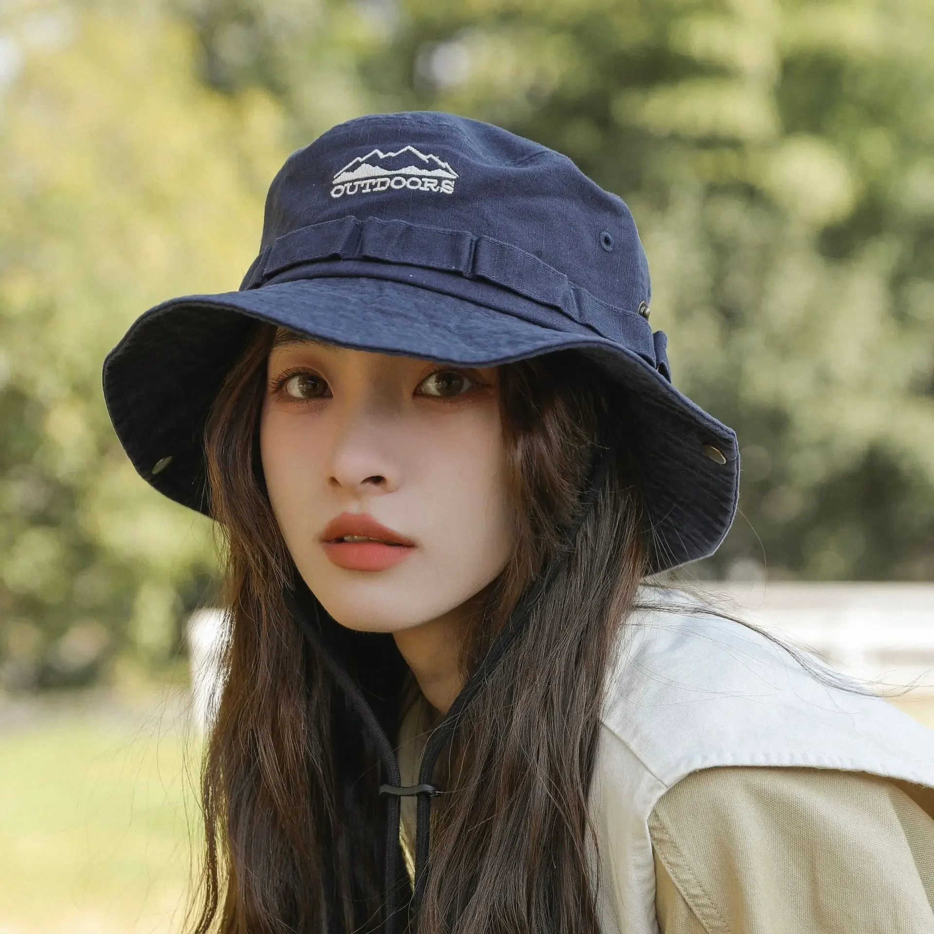 Cotton Stone-Washed Adjustable Bucket Caps Safari Booney Sun Hats bucket hat,sports caps