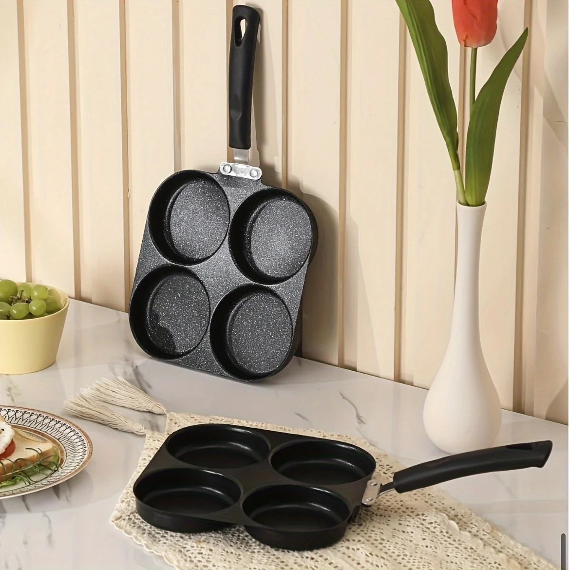 Burger cooking on Omelette Pan