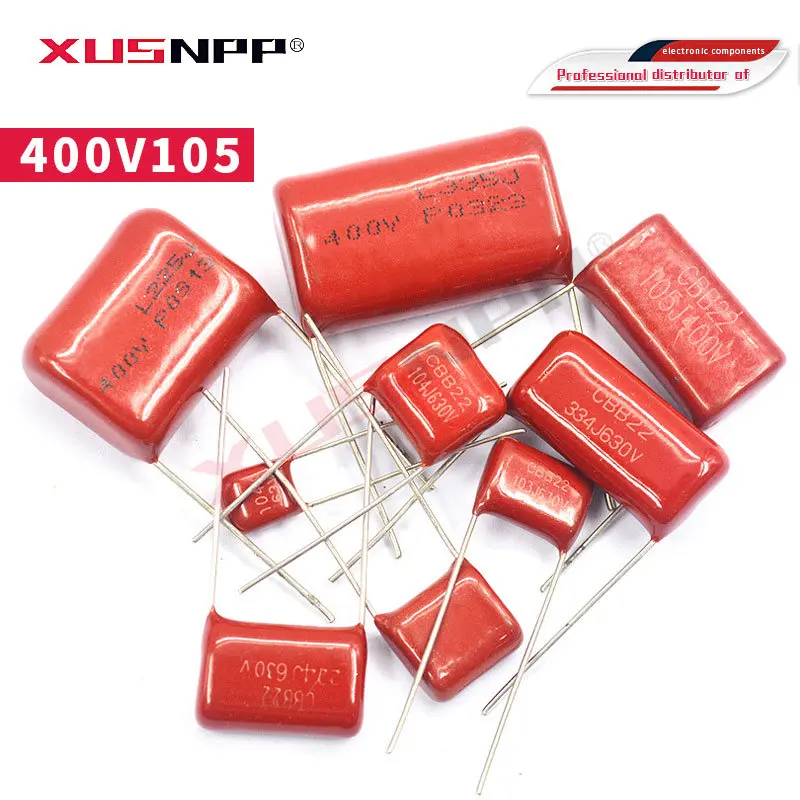 

10PCS 400V105 1UF Pitch 20MM 400V 105 1000NF CBB Polypropylene film capacitor