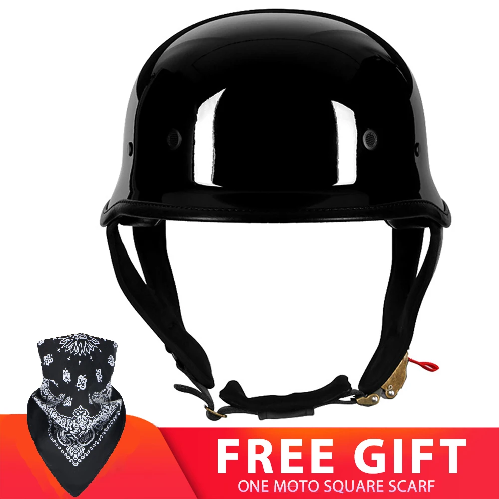

Motorcycle Helmet DOT Certified Retro Vintage Men Women Professional Moto Helmet Suede Lining Biker Motorbike Helmets Half