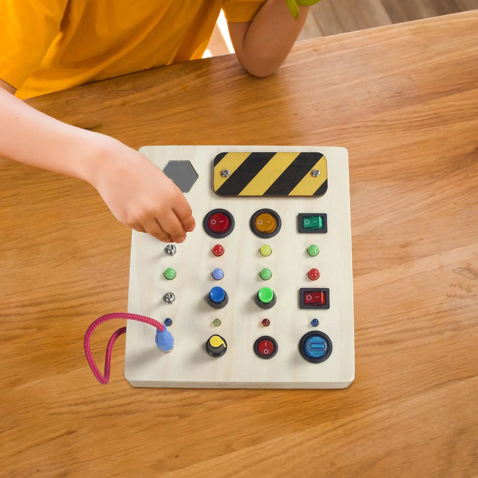 

Light Switch Toy Sensory Learning Development Toy Wooden Toy Busy Board for 1-3 Year Old Gifts Boys Girls Kids Preschool