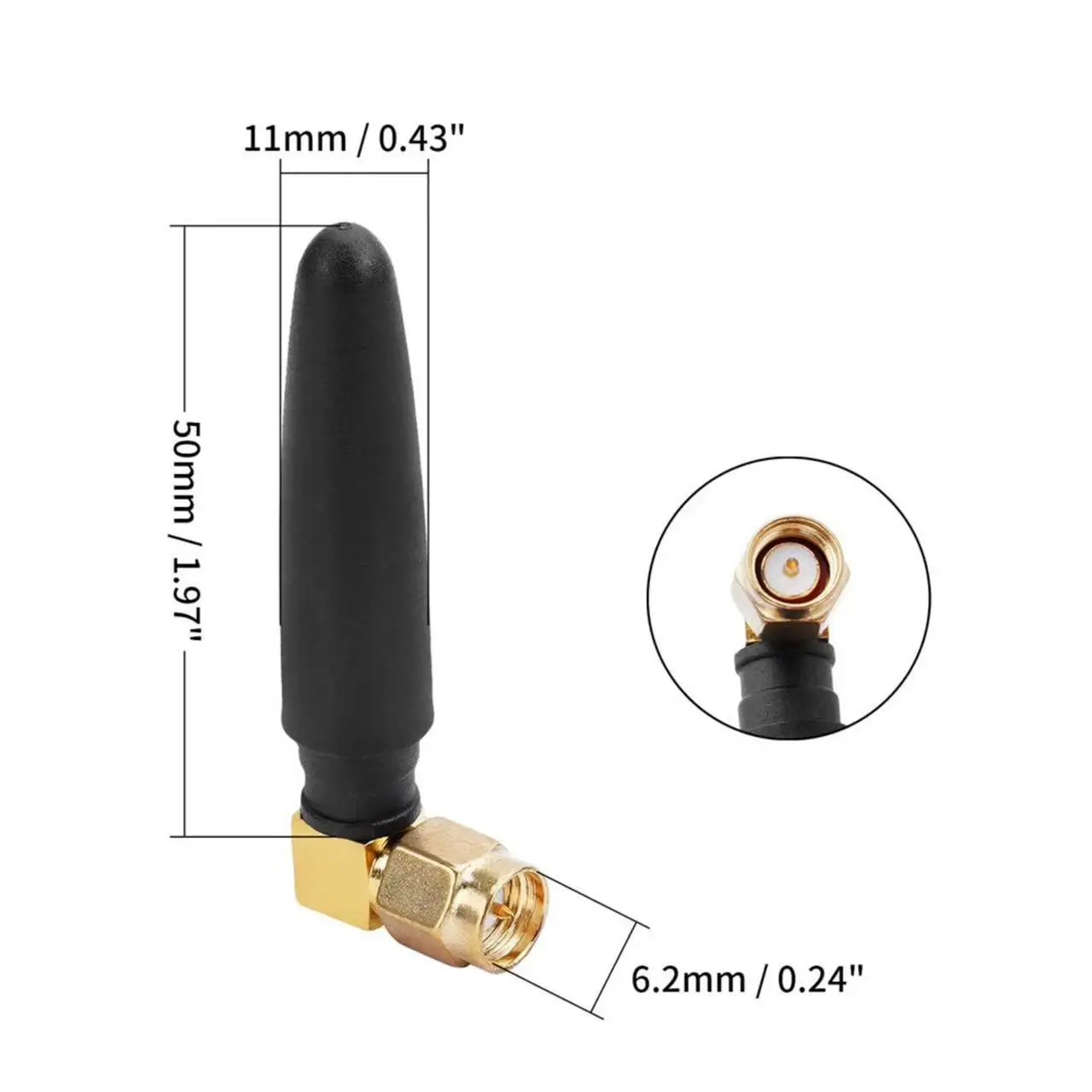 Lot de 2 antennes FPV avec câble, adaptées pour drone et récepteur