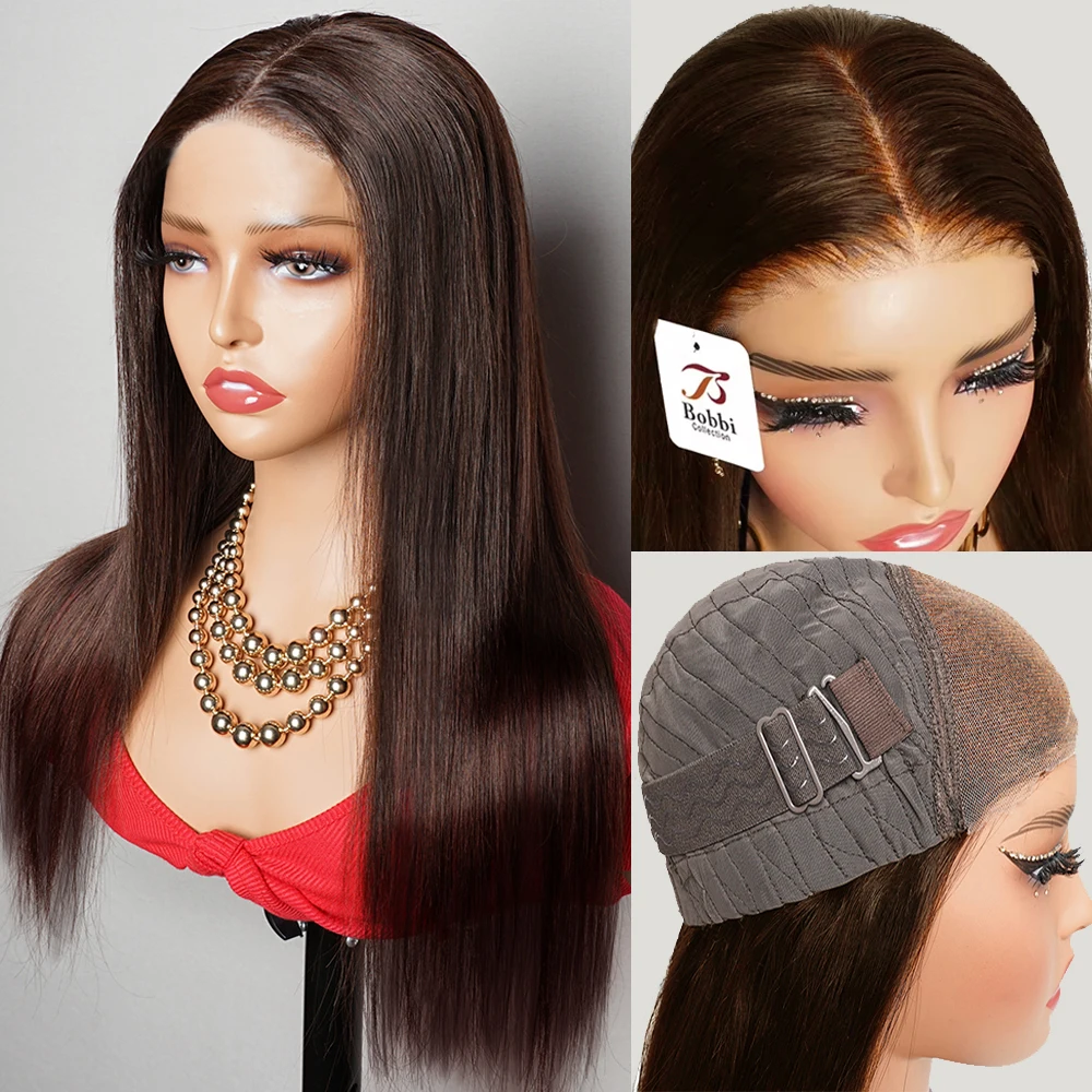 6x4 Glueless Lace Front Wig Human Hair Bleached Knots Pre-plucked Transparent 4x4 5x5 Pre-cut Lace Wig Straight Bobbi