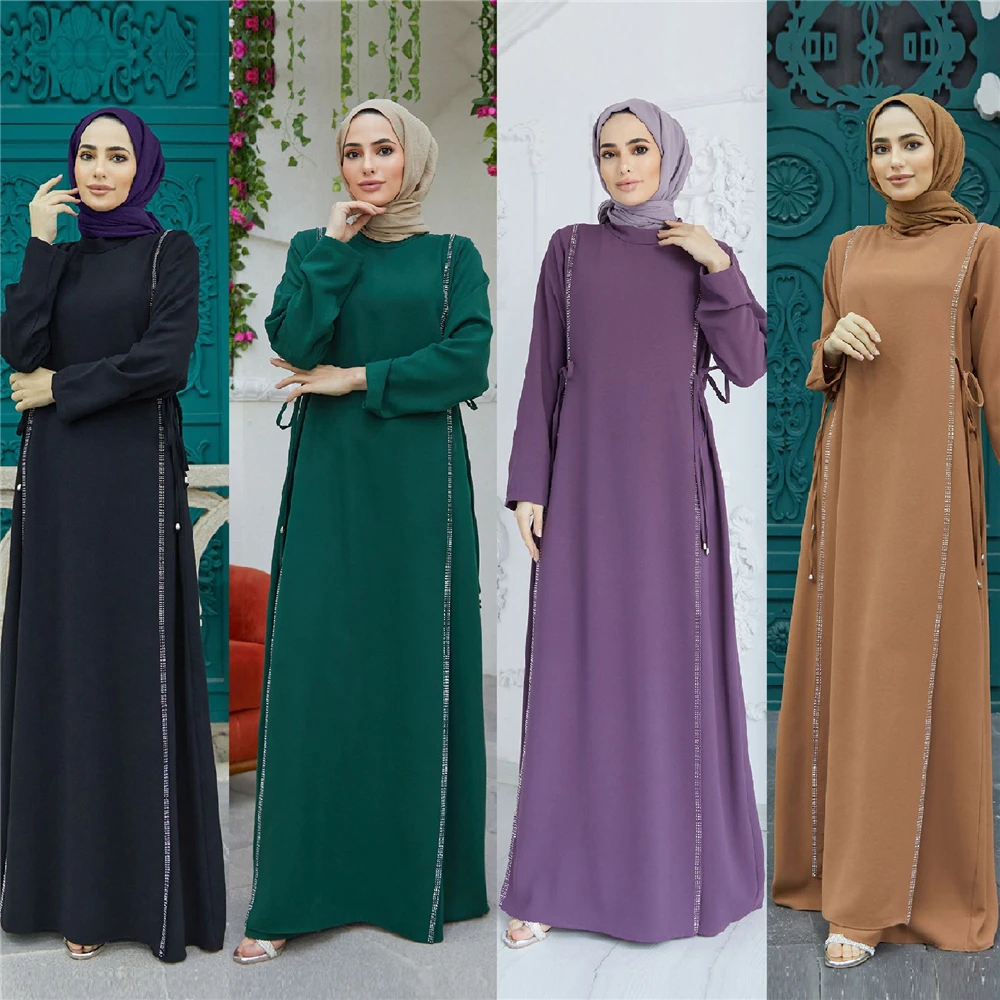 

Eid Ramadan Abaya Kaftan Women Muslim Prayer Dress Modest Robe Arabic Islamic Clothing Dubai Turkey Caftan Djellaba Abayas Gown