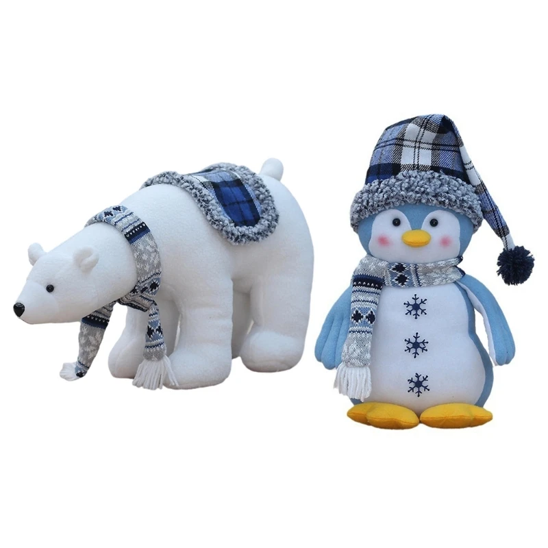 

Christmas Plush Toy Penguins/PolarBear Doll Cute Mascots Stuffed Animal Table Decor Soft Sleeping Toy Kids Room Ornament