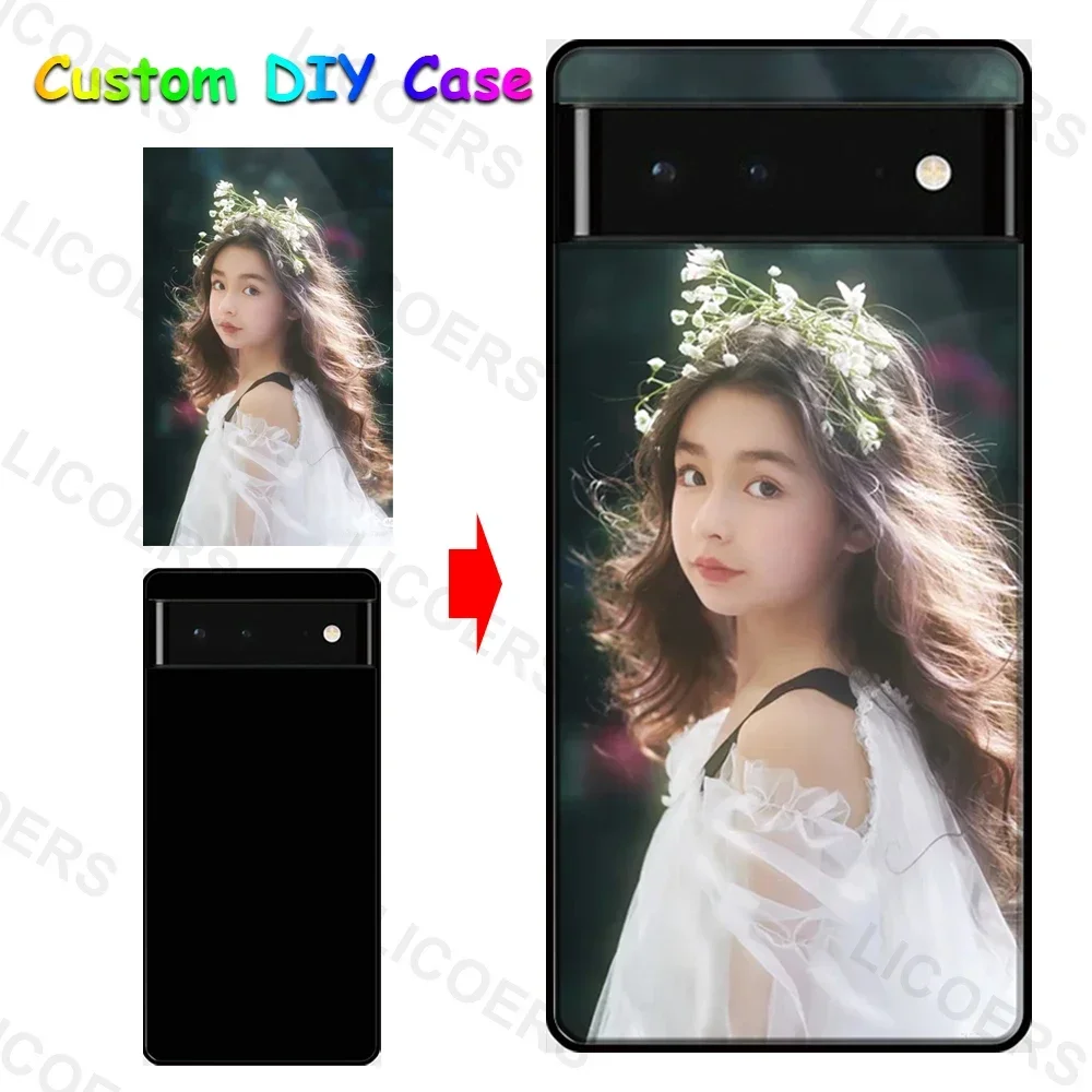 맞춤형 그림 로고 이름 인쇄 소프트 실리콘 매트 쉘 커버, Google Pixel 9 8A 8 7 7A 6A 6 Pro 5G 5A XL 4A 용 DIY 케이스