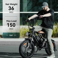 OBX-G60 Vélo électrique à pneus larges de 20 pouces pour adultes, vélo électrique 250W avec batterie amovible 48V 15Ah, Shimano 7 vitesses, suspension avant et arrière, freins à disque hydrauliques, grand siège confortable, autonomie de 45-65 km, vélo électrique tout-terrain City Cruiser noir 2