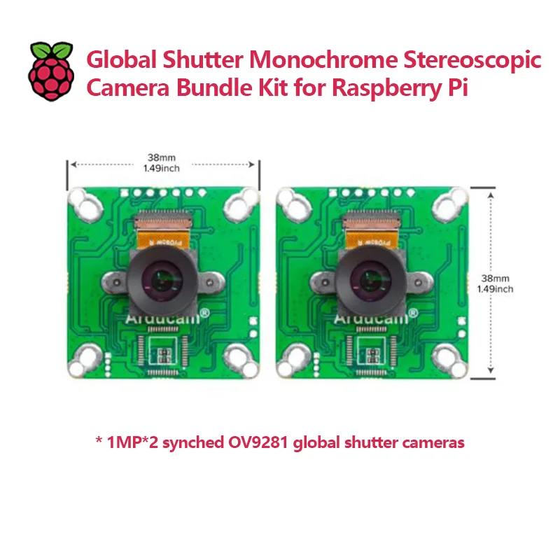 1MP*2 OV9281 글로벌 셔터 흑백 입체 카메라 번들 키트(라즈베리 파이, NVIDIA용) ® 제트슨 나노/자베르 NX/AGX 오린,