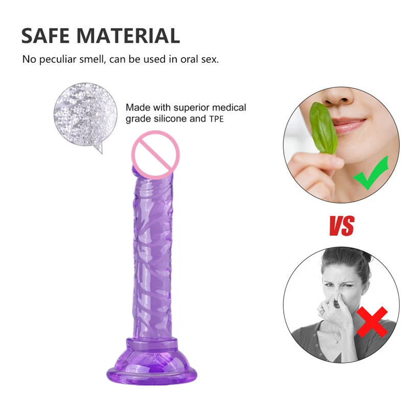 Penis Dildo Strong Suction Cup Soft Crystal Jelly Sex Toys for Woman