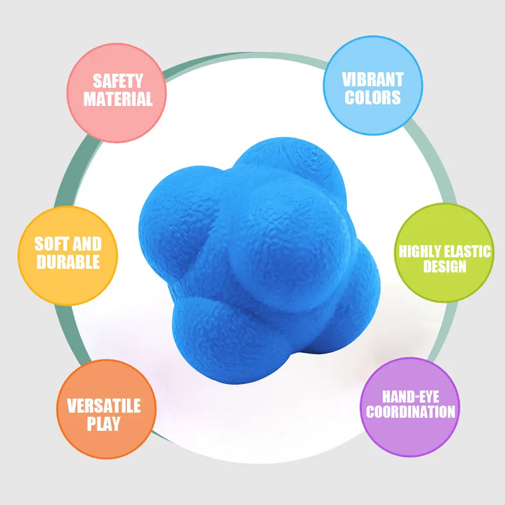 Hexagonal Reaction Ball Improvement Hand-Eye Reaction 5.5cm Balls for Coordination Training for Children and Adults