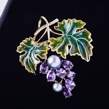  Light Luxury Cubic Zircon Pomegranate Brooch for Woman Accessories Pins Trendy Fruit Pin and Brooch Elegant Clothing Decoration 