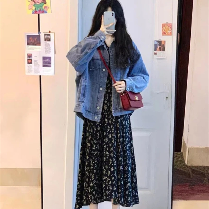 Autumn Maternity Denim Jacket Fashion Long Sleeve Turn-down Collar Single-breasted Pregnant Woman Coat Fashion Pregnancy Clothes
