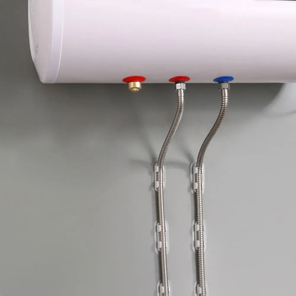 Self-adhesive Pipe Holder Pipe Clamp Hooks Rack Household Water Tube Fixed Buckle Clamp Hose Fixed Clip 5pcs