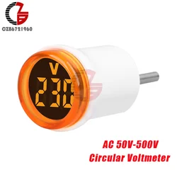 Digital LED Voltmeter with EU Plug for AC Voltage Measurement (Round yellow)