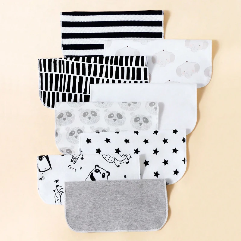 8 Piece Baby Saliva Wipes 100% Cotton Soft and Comfortable Shower Towels Newborn Bath Time Baby Wipes Cloths Handkerchief