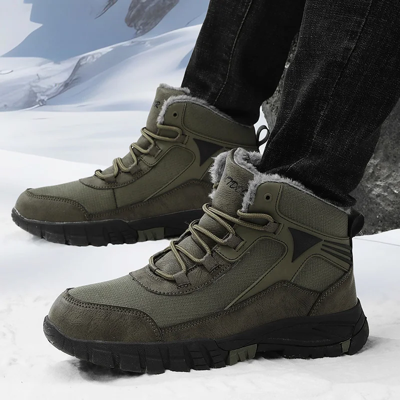 

Winter Men Boots outdoor Warm Fur Snow Boots Men Lace Up Men Casual Shoes cotton Male Sneakers men boots Zapatos De Hombre