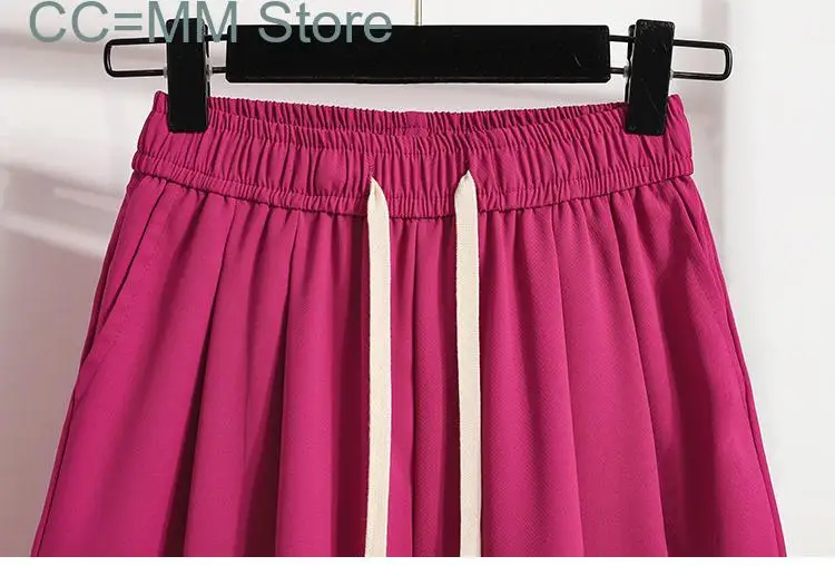 New Drawstring Shorts for Women Summer Korean Fashion High Waisted Baggy Shorts Office Ladies Solid Casual Shorts