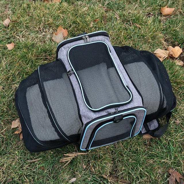 Pet bag Out carrying bag can be extended cat bag Large capacity Two small pets out carrying cat backpack 6