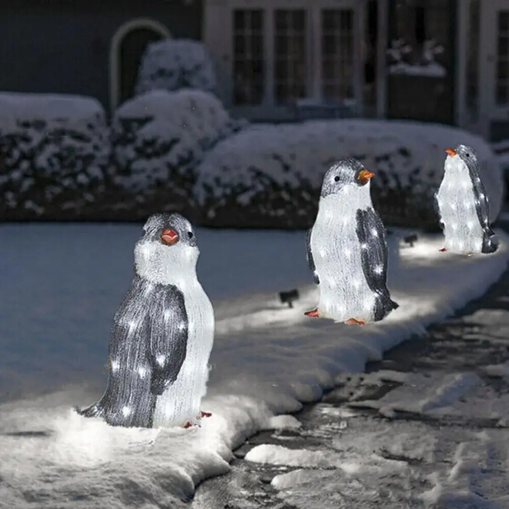

Light-Up Penguin Holiday Decoration LED Christmas Lighted Christmas Penguin Outdoor Decorations Ornaments Z0Q5