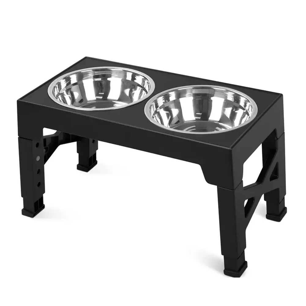 Adjustable Elevated Dog Feeder, Raised Dog Bowl Stand with Double Stainless Steel Food Water Bowls, Ergonomic Pet Feeding Station for Small Medium Large Dogs 2