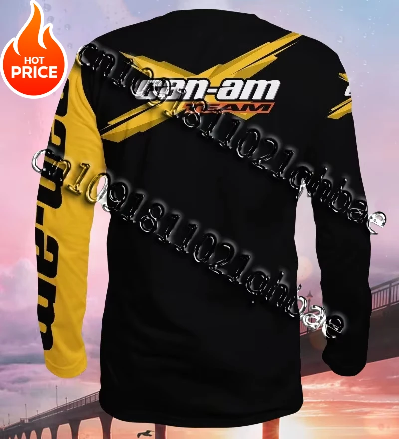 European And American Motorcycle Racing Long Sleeved Round Neck T-Shirt Men Women Fashionable Can Am Team Sports Shirt