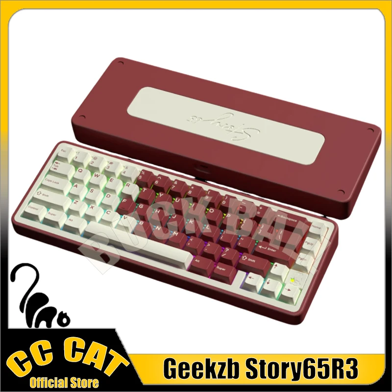 

Geekzb Story65R3 Mechanical Keyboards Kits Bluetooth Wireless Kits Aluminum 3-mode 65key Gasket CNC Office Gaming Keyboard Kit