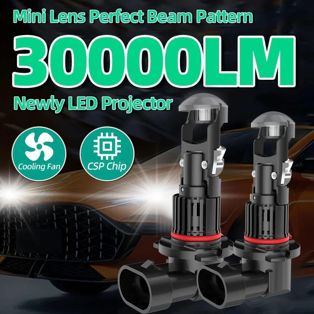 Mini Projector Lens H11 H9 H8 LED Car Headlight 26000LM 6500K CSP Chips Fog Light Bulb 12V 24V Easy Installation Canbus No Error