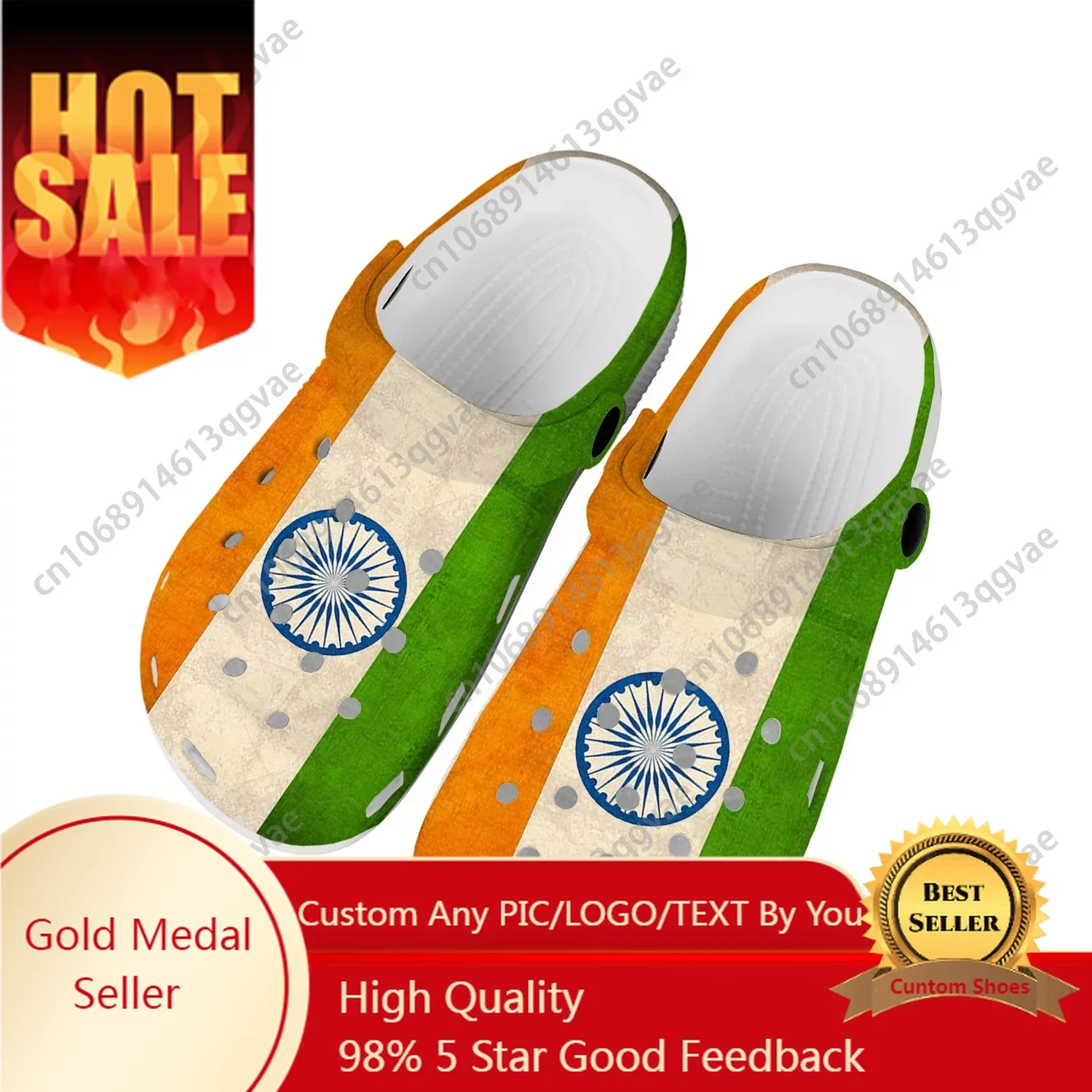 

Indian Flag Home Clogs Custom Water Shoes Mens Womens Teenager India Shoe Garden Clog Breathable Beach Hole Slippers