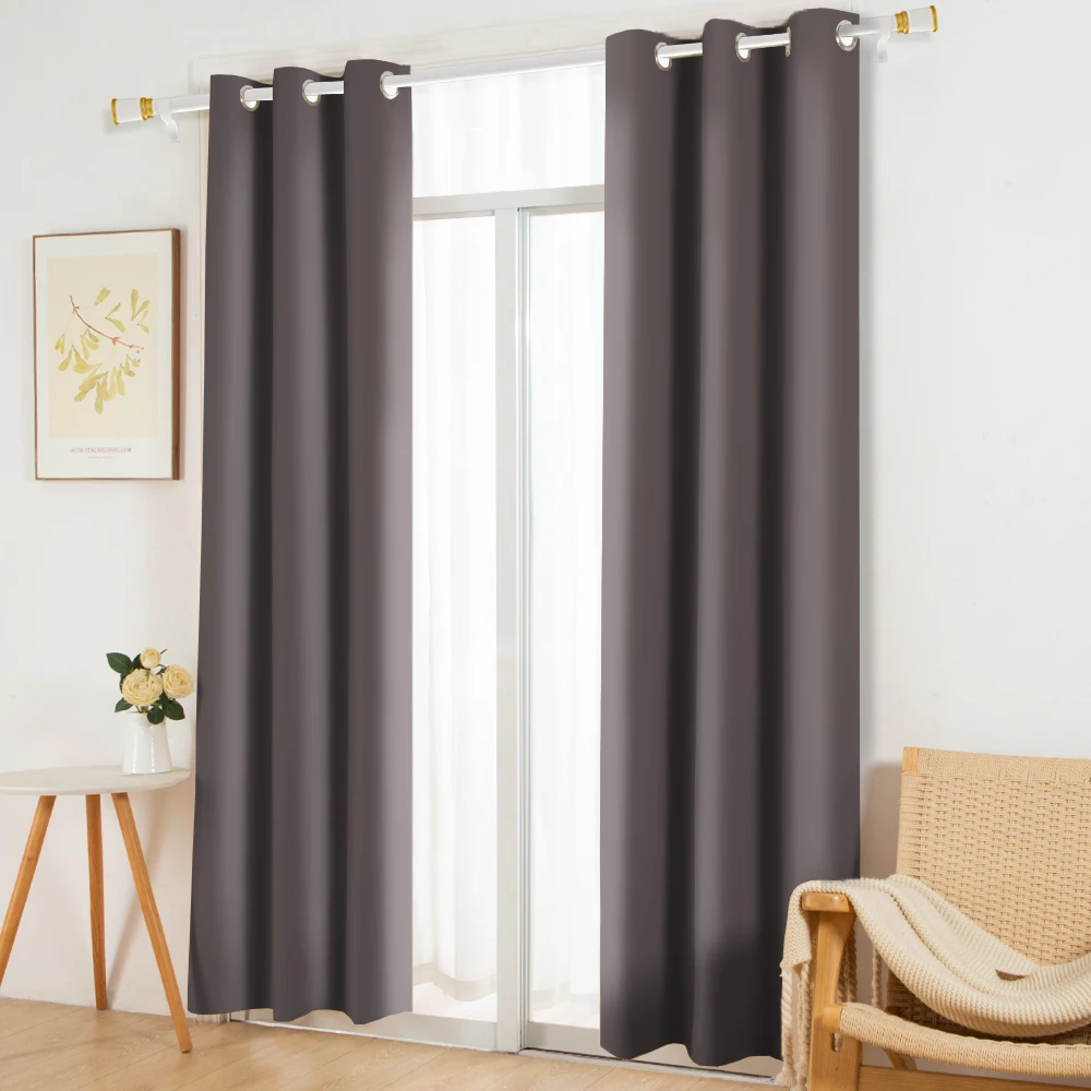 Blackout Curtains YanYangTian Home Decor Window Living room Shading Curtains for bedroom Simple Solid Thicker Dark Curtains