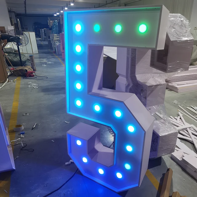 숫자 문자 디자인 Led 5 생일 파티 소품 웨딩 용품 렌탈 배경 사인