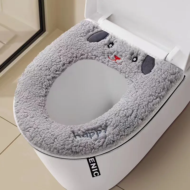 Soft Toilet Seat Cover Home Wc Warm Cushion for Closestool pads zipper toilet potty mat winter four seasons universal Cape case