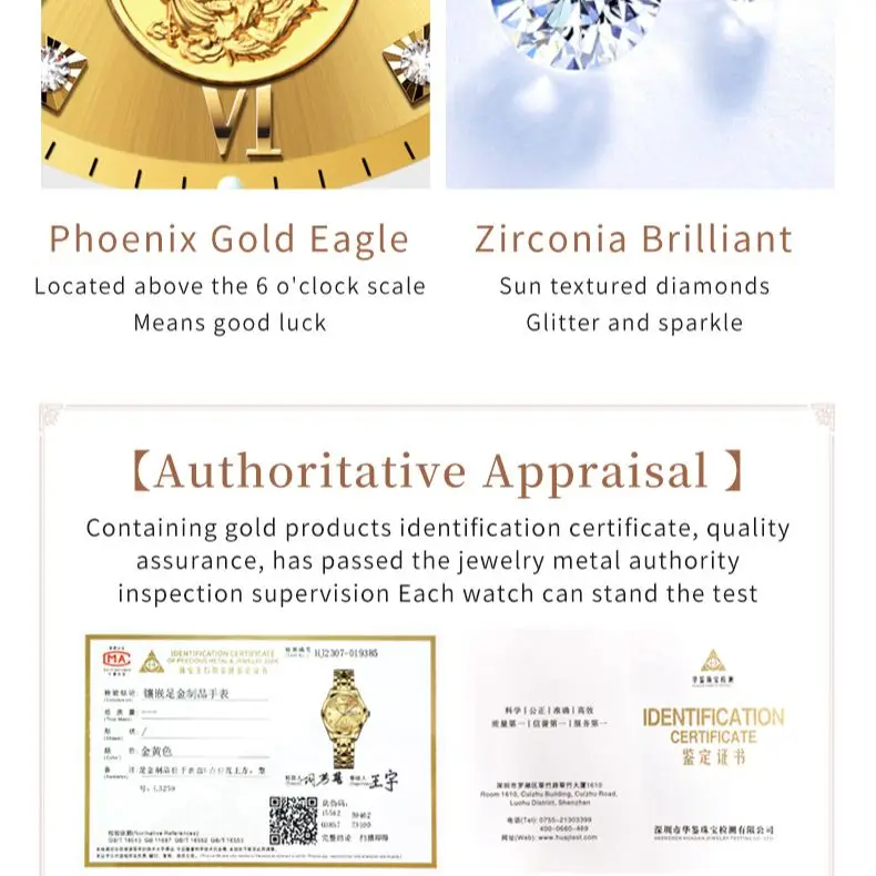 Original OUPINKE Automatic Watch for Women Swiss Luxury Real Gold Real Diamond Sapphire Crystal Elegant Ladies Watches Sets 6