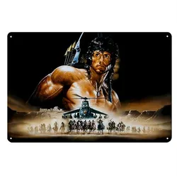 Vintage Sylvester Stallone Metal Poster Tin Sign - 20x30cm Aluminum Plate - Aluminum 14x20cm (Aluminum sign)