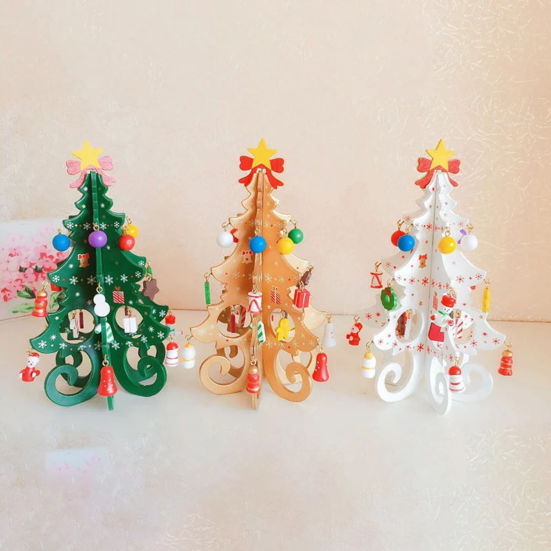 

Christmas Tree Children's Handmade DIY Stereo Wooden Christmas Tree Scene Layout Christmas Decorations Ornaments Hot