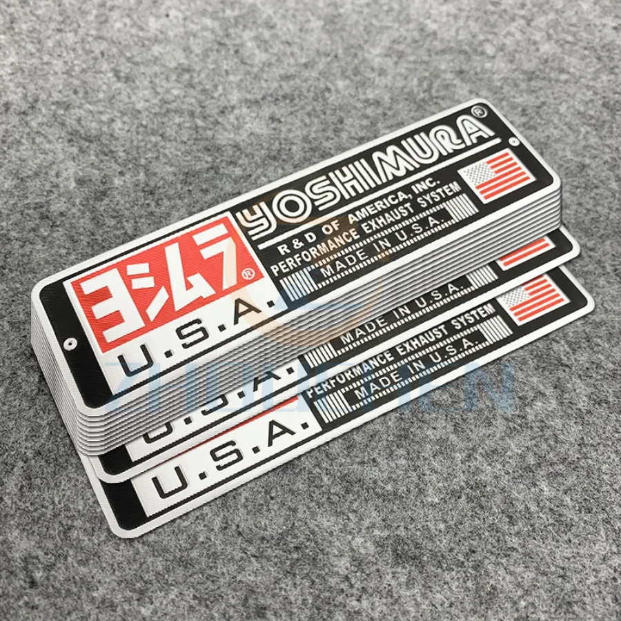 10PCS Motorcycle Accessory Aluminum Alloy Heat Resistant Waterproof Stickers Moto for Yamaha Honda YOSHIMURA Exhaust Tip Decals 164 328 pcs heat shrink tubing 2 1 waterproof electrical wire cable wrap assortment electric insulation heat shrink tube kit