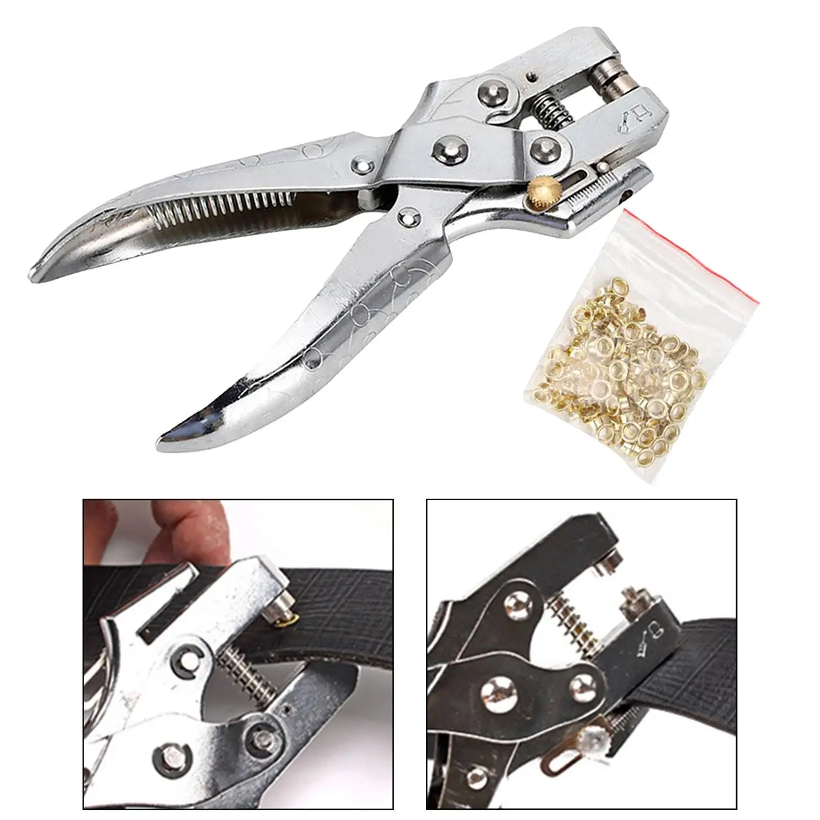 Grommet Eyelet Pliers Set Eyelet Hole Punch Pliers Leathercraft Accessories Belt Hole Punch Tool Grommet Tool Kit for Leather