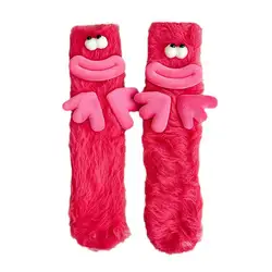 Cozy Plush Women's Funny Socks - Fluffy Non - Slip Winter Warmth (A)