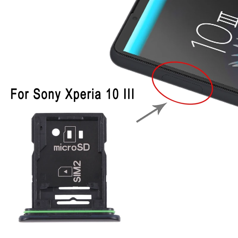 Per Sony Xperia 10 Iii Sim1 Card Tray + Sim2 Card Tray / Micro Sd Card Tray Adapter Parte Di Ricambio