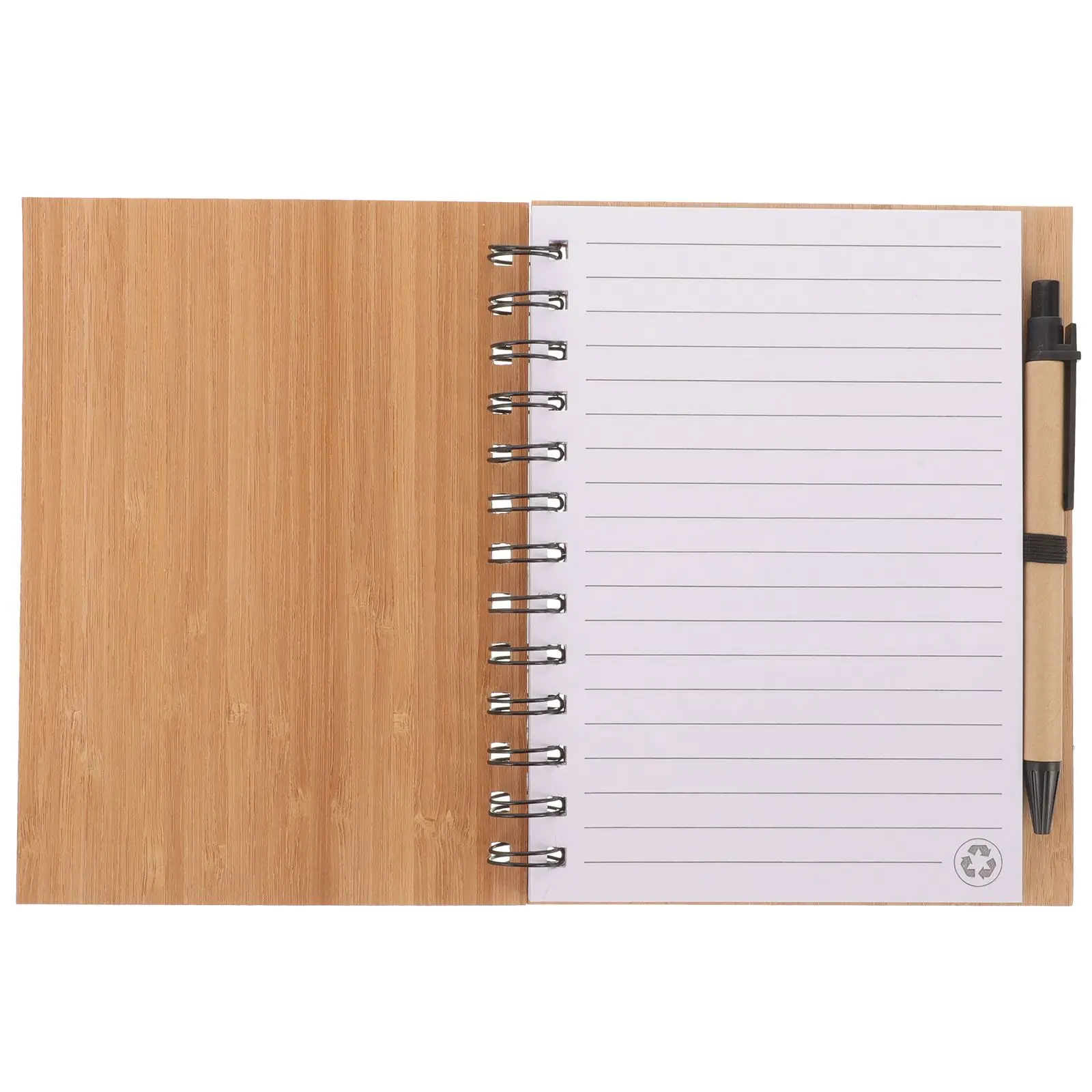 Wood Grain Notepad Spiral Writing Notebook Diary Monthly Planner Book With Pen Office School Stationery Supplies 2