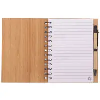 Wood Grain Notepad Spiral Writing Notebook Diary Monthly Planner Book With Pen Office School Stationery Supplies 2