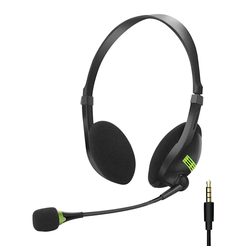 1pc 3.5mm Noise Cancelling Wired Headphones Microphone Universal USB Headset With Microphone For PC/Laptop/Computer
